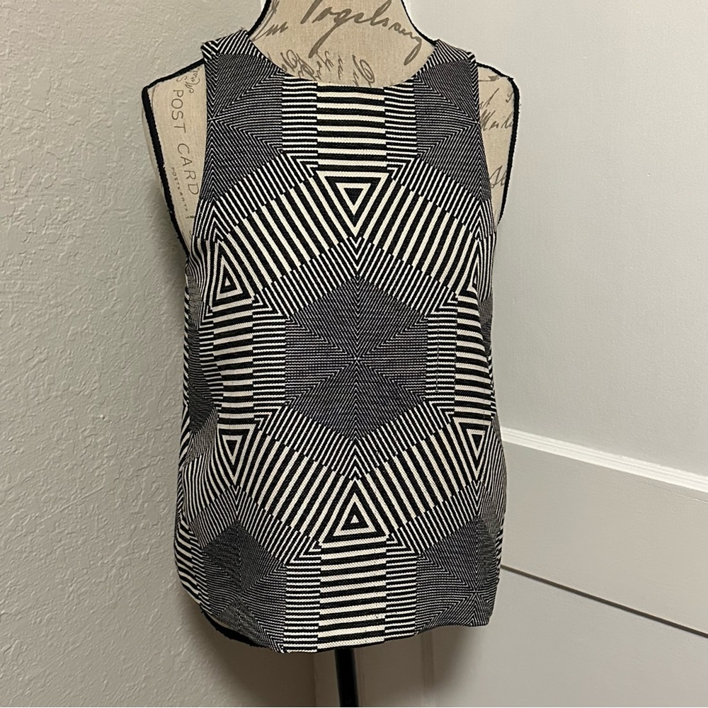HD in Paris for Anthropologie Geometric Print Sleeveless Top